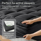 Ultra Soft California King Size Mattress Topper - Viscose Made from Bamboo Pillow Top Mattress Pad for Back Pain Relief - Naturally Cooling for Hot Sleepers, Black