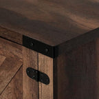 Furinno Cabinet Stand with Storage for TV up to 65 Inch, 70 Inch, Rustic Brown