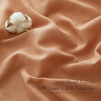 NICETOWN Burnt Orange Short Linen Curtains for Kitchen, Thick Flax Small Window Treatments Semi Sheer Privacy Assured with Light Through for Cafe/Bathroom, W42 x L48, 2 Panels