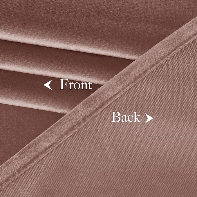 NICETOWN Dusty Pink Velvet Curtains 90 inches Long 2 Panels Set (52-inch Wide), Thermal Insulated Sound Reducing Blackout Curtains and Drapes for Film, Window Curtains for Large Door Windows