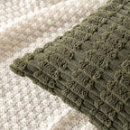 MIULEE Pack of 2 Spring Corduroy Decorative Throw Pillow Covers 16x16 Inch Soft Boho Striped Pillow Covers Modern Farmhouse Home Decor for Summer Sofa Living Room Couch Bed Olive Green