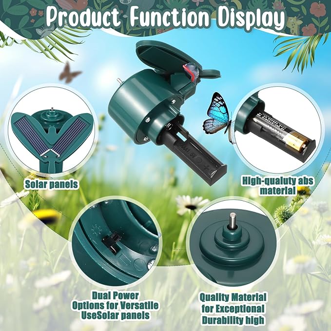 3 Pcs Solar Flying Moving Fluttering Waterproof Garden Stakes Decorations for Home Yard Pathway Garden Landscape Christmas Outdoor Indoor Centerpieces Gift Decorations (Butterfly)