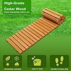 LINSHRY 8FT Wooden Garden Pathway, Outdoor Roll Out Garden Walkway, Weather-Resistant Decorative Garden Boardwalk Walkway Pavers for Patios, Backyard, Beach, Wedding Party Pathways