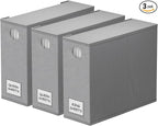 SpaceAid 3 Pack Bed Sheet Organizers and Storage, Foldable Sheet Organizer for Linen Closet, Sheets Set Folder Keeper with Window XL (Queen & King Size) Bedding Container (Gray, 3 Pack)