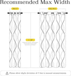 NICETOWN 100% Blackout Curtains Panels for Living Room, Greyish Blue, 52" Wide x 84" Long, 2 Panels, Sound Reducing Thermal Insulated Wave Line Foil Print Design Curtains for Patio Sliding Glass Door