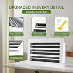 Modern Air Vent Cover 10x4 (Duct Opening) - Decorative White Aluminum Linear Slot Diffuser for Wall, Ceiling, Floor Register - Quiet Operation HVAC Grille for Home with Adjustable Airflow