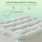 BEDLORE Twin XL Mattress Topper Viscose Derived from Bamboo, Thick Pillow Top Mattress Pad with Deep Pockets for 6-15 inches Mattress, Soft Mattress Topper College Dorm Size for Back Pain