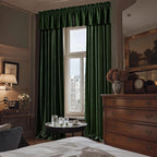 NICETOWN Velvet Cafe Windows Valance, Olive Green Window Treatment for Kitchen, Privacy Protection Home Decoration for Living Room, W52 x L18, 1 Panel