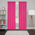 Eclipse Solid Thermapanel Pair, Room Darkening Rod Pocket Curtain, Window Curtain for Bedroom and Living Room, (2 Panels), 52 in Wide x 63 in Long, Turquoise