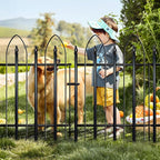 Metal Decorative Garden Fence Metal Border Folding Fence, Landscape Fencing Dog Fence Pet Fence for Flower Bed, Yard, Animal Barrier (32″ H x 10 ft (4 Panels + 1Gate))