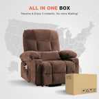 Power Lift Recliner Chair for Elderly with Vibration Massage and Lumbar Heating, Electric Lift Recliner Single Sofa with Side Pocket, Two Cup Holders and USB Charge Port for Living Room
