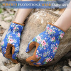 Trifabricy Gardening Gloves for Women, Breathable leather Garden Gloves with Grip, Thorn-Proof Puncture-Resistant Work Gloves