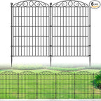 12 Panel Garden Fence - 36in H x 24.9 ft L, No Dig Rustproof Metal Tall Animal Barrier for Dogs Rabbits, Decorative Outdoor Border for Yard, Patio, and Flower Beds