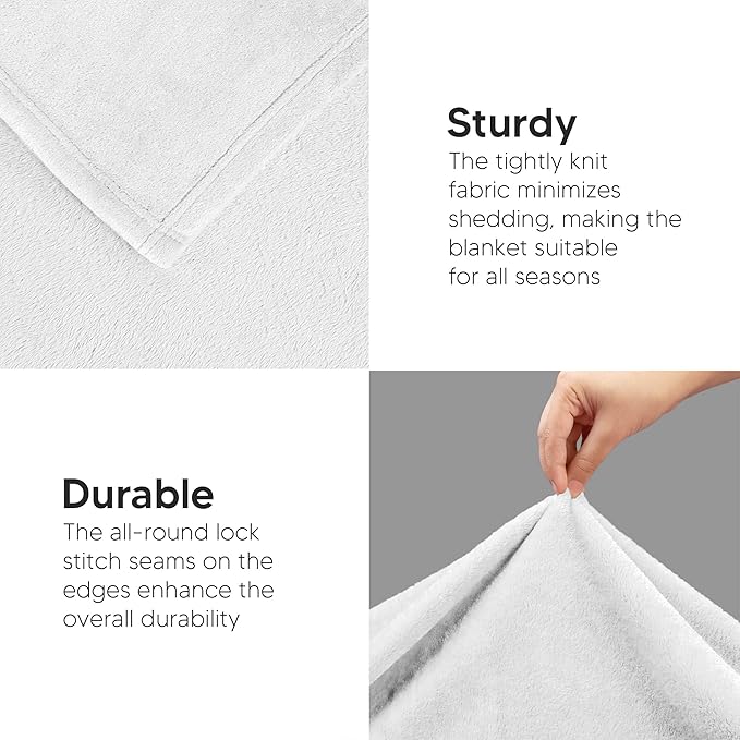 Utopia Bedding Fleece Blanket King Size White (90x102 Inches) Ultra Soft Warm Lightweight Microfiber Breathable Anti-Static Cozy Winter Bed Blanket, All-Season Home Decor Gift for Men & Women