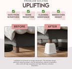 Utopia Bedding Bed Riser, 3 & 5 Inches Adjustable Furniture Risers for 8 Inch Combined Furniture Lift, Under Bed Storage & Dorm Room Essential, Supports Up to 1,300 lbs (4 Set, White)