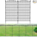 5 Panel No Dig Decorative Garden Fence - 48in H x 11.6 ft L, Tall Animal Barrier for Dogs Rabbits, Rustproof Metal Wire Panels for Yard, Patio, and Outdoor Border Use