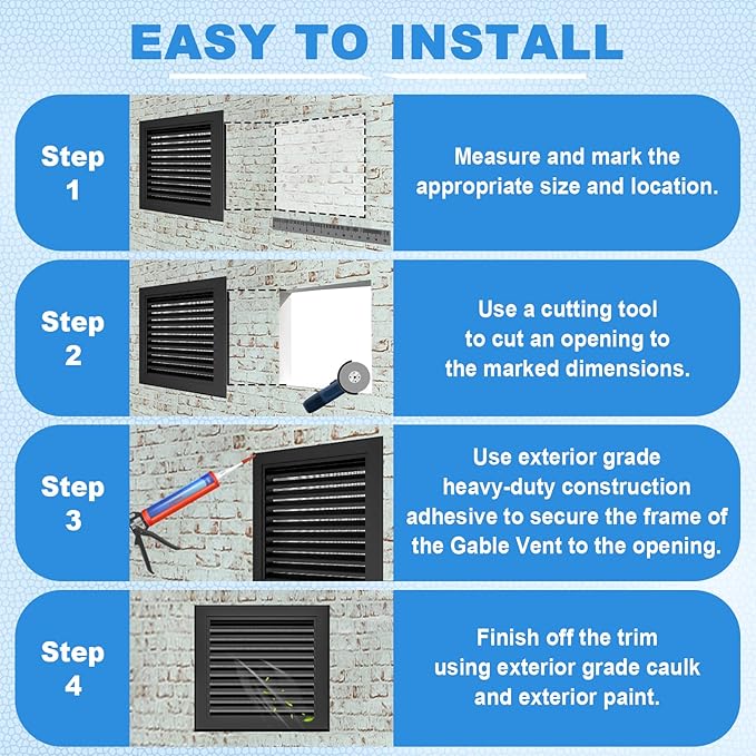 10" x 10" Aluminum Gable Vent with Screen - Ideal for Attics and Sheds, Elevating Ventilation in Clean Spaces, Featuring a Refined Design, Vent Opening: 8" x 8"