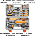 CARTMAN Home Tool Set Kit, Basic Household Hand Tools with Storage Case Light Orange
