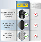 AUGO Magnetic Screen Door - Self Sealing, Heavy Duty, Hands Free Mesh Partition Keeps Bugs Out - Pet and Kid Friendly - Patent Pending Keep Open Feature - 38 Inch x 97 Inch