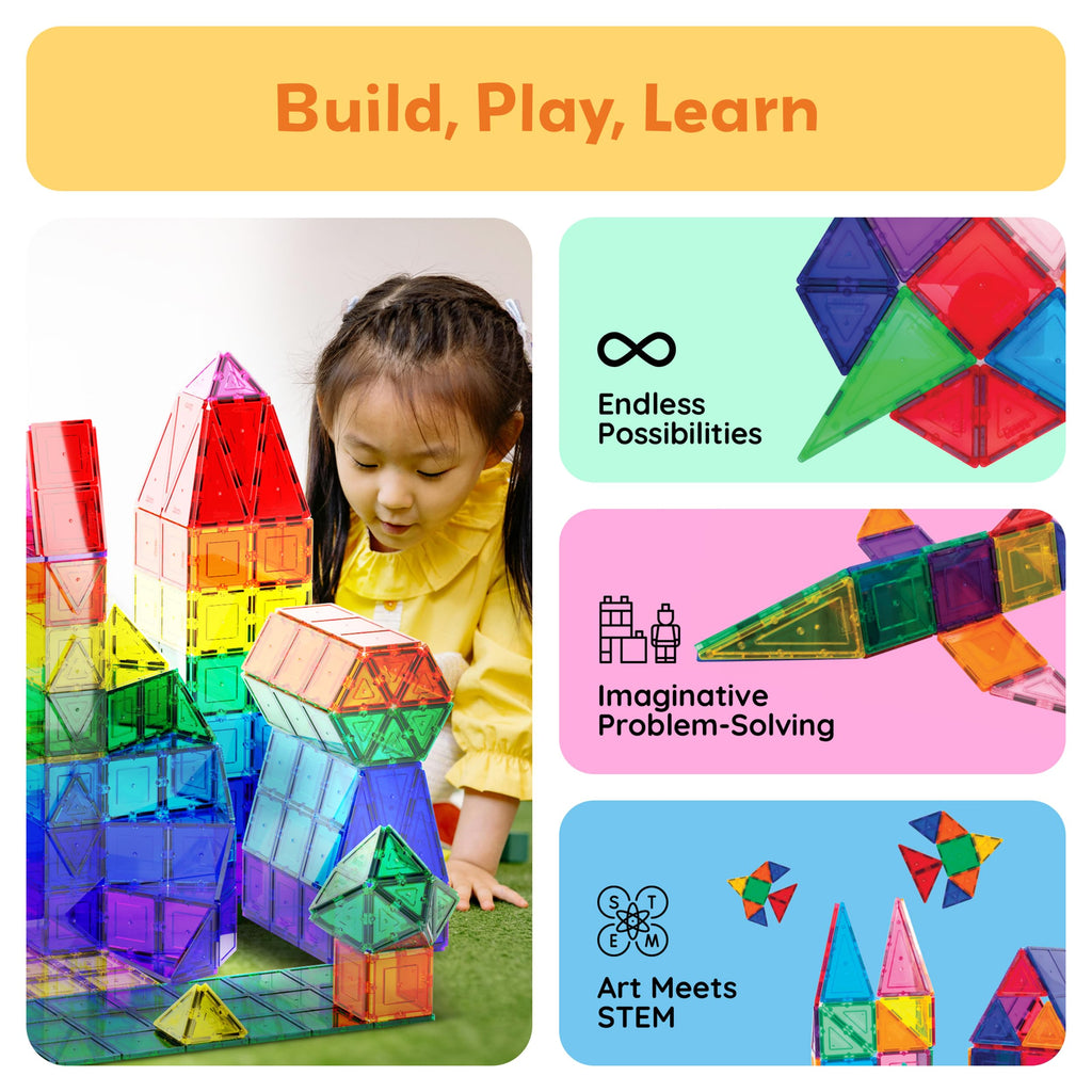PicassoTiles 60pcs Magnetic Building Blocks