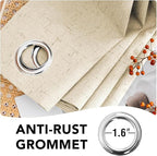 H.VERSAILTEX Linen Curtains 100% Blackout Curtains for Bedroom 90 inch Long Full Light Blocking Nature Linen Blended Window Curtains for Living Room Nickel Grommet (2 Panels, Bleached Sand)