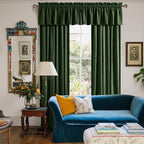 NICETOWN Velvet Cafe Windows Valance, Olive Green Window Treatment for Kitchen, Privacy Protection Home Decoration for Living Room, W42 x L18, 1 Panel
