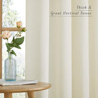 NICETOWN Flax Linen Room Divider Curtains 84 inches Long, Grommet Thick Linen Blend Window Curtains & Drapes Privacy Assured with Light Filtering for Bedroom, Off White, W68 x L84, 2 Panels