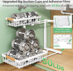 Kitstorack Under Sink Organizer, 2 Tier Under the Sink Storage, Slide out Pull out Cabinet Organizer Shelf, Metal Sliding Drawer for Kitchen Bathroom Pantry Closet Organization Rack, White, 1 Pack