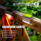 SOLPEX Color Changing Solar Deck Lights, 16 Pack Waterproof LED Lights for Decks,Stairs,Fences,Yards and Patios