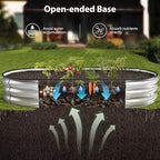 Raised Garden Bed Kit, 6x3x1 ft Galvanized Planter Box Outdoor with Safety Edging, Large Metal Raised Beds for Gardening Vegetables Flower Herb (Silver)