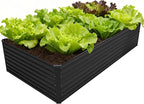 8x4x2FT Galvanized Raised Garden Bed Kit,Vegetable Plant Boxes-Rectangle Metal Flower Box,Large Planter Raised Beds Outdoor Garden for Planting,Fruit,Herb-Black