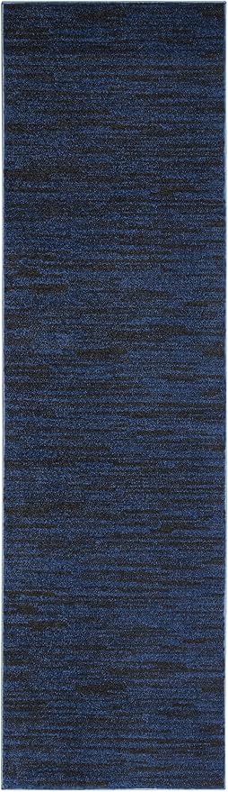 Nourison Home Nourison Essentials Midnight Blue 2' x 6' Area Rug - Easy Clean, Non Shedding, Bed Room, Living Room, Dining Room, Kitchen (6' Runner)