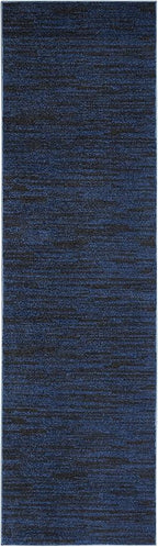 Nourison Home Nourison Essentials Midnight Blue 2' x 6' Area Rug - Easy Clean, Non Shedding, Bed Room, Living Room, Dining Room, Kitchen (6' Runner)