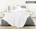 Utopia Bedding White 100% Cotton Waffle Blanket 300 GSM [King - 90x108 Inch] Soft Lightweight Breathable Bed Blanket for All Season