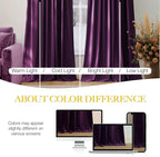 NICETOWN Purple Velvet Curtains 90 inch Long for Yoga Room, Dark Purple - Rod Pocket Romantic Vibe Home Decor Luxury Blackout Window Treatments for Bedroom and Living Room(2 Pieces, 52" Wide)