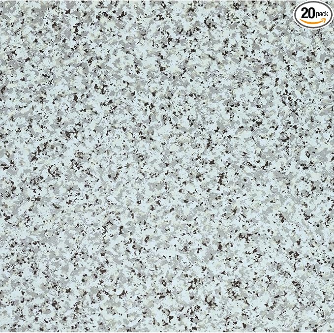 Nexus Self Adhesive 12-Inch Vinyl Floor Tiles, 20 Tiles - 12'' x 12'', Mineral Speckle - Peel & Stick, DIY Flooring for Kitchen, Dining Room, Bedrooms & Bathrooms by Achim Home Decor, Grey