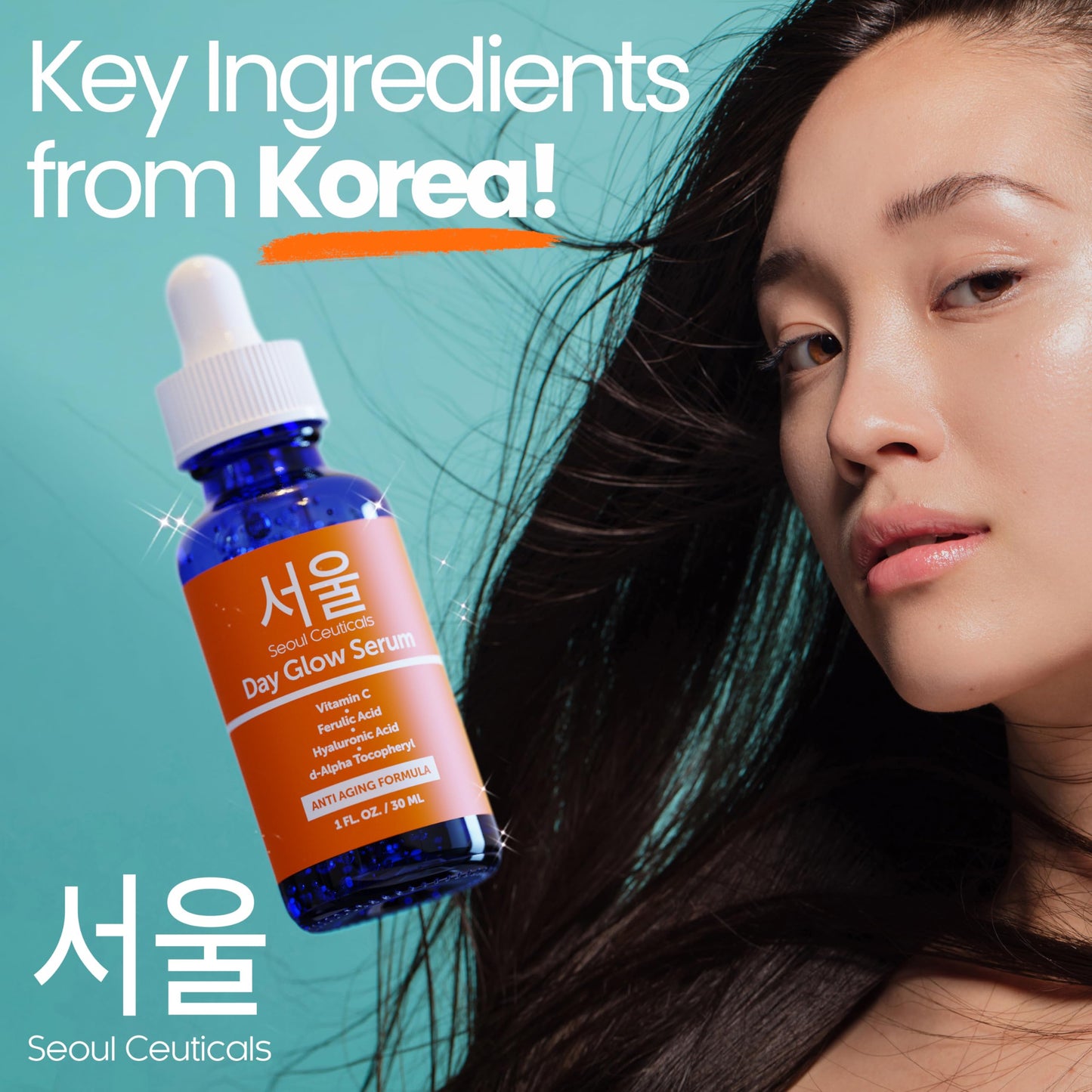 SeoulCeuticals 20% Vitamin C Serum - Hyaluronic Acid & CE Ferulic Acid for Anti-Aging Korean Skincare | AlluCanFind