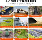 VEVOR Geotextile Landscape, 4ft x 100ft 8 oz Non-Woven PP Drainage 350N Tensile Strength & 440 N Load Capacity, for Ground Cover, Garden Fabric, French Drains, Black