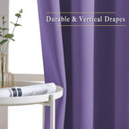 NICETOWN Lilac Purple Curtains 96 inches Long, Grommet Thermal Insulated Blackout Curtains Privacy Window Treatments for Boys Room/Living Room, W46 x L96, 2 Panels