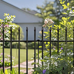 Metal Garden Fence 24 inch H x 24 inch W (10 Panels, Total Length 20 ft) Decorative Fence Border Fence Landscape Fencing for Dog, Flower Bed, Yard, Animal Barrier