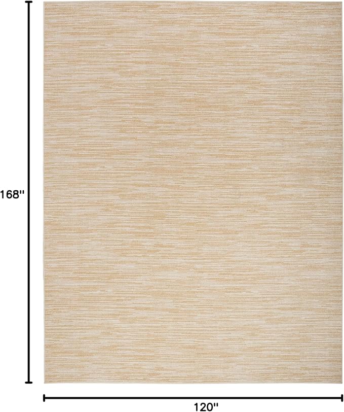 Nourison Home Nourison Essentials Ivory Gold 10' x 14' Area Rug - Easy Clean, Non Shedding, Bed Room, Living Room, Dining Room, Kitchen (10' x 14')