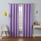 ECLIPSE Kendall Modern Blackout Thermal Rod Pocket Window Curtain for Bedroom or Living Room (1 Panel), 42" x 63", Light Purple