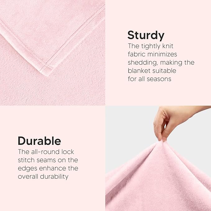 Utopia Bedding Fleece Blanket Full Size Pink 300GSM Luxury Fuzzy Soft Anti-Static Microfiber Bed Blanket (90x84 Inch)