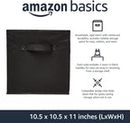 Amazon Basics Collapsible Fabric Storage Bins Organizer with Handles, Sturdy, Foldable, 10.5" x 10.5" x 11", Black, 6-Pack