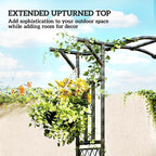 Outsunny Garden Arch, 7.5ft PE-Coated Steel Garden Arch Trellis for Climbing Plants, Arbour Archway with Extended Top for Wedding Ceremony Garden Backyard Lawn Patio, Black