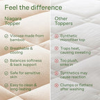 Ultra Soft California King Size Mattress Topper - Viscose Made from Bamboo Pillow Top Mattress Pad for Back Pain Relief - Naturally Cooling for Hot Sleepers, Beige