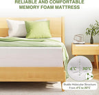EGOHOME Full Size Memory Foam Mattress, 14 Inch Bed Mattress in A Box with Cooling Green Tea Gel, Pressure Relief with Medium Firm Support, CertiPUR-US Certified, 75''L x 54''W, White