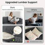 106" Cloud Sectional Boneless Couches for Living Room, Modular L Shaped Couch with Deep Seat Oversized Right Facing Chaise, Memory Foam Compressed Spineless 3 Seater Sofa for Apartment, Grey