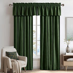 NICETOWN Velvet Cafe Windows Valance, Olive Green Window Treatment for Kitchen, Privacy Protection Home Decoration for Living Room, W52 x L16, 1 Panel