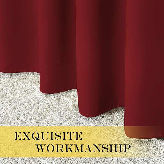 NICETOWN Door Curtain for Closet Doors 80 Inches Long 1 Panel, Blackout Doorway Curtain for Open Closet Bedroom, Room Divider Living Room for Privacy (Burgundy Red, 1 Panel, 46W x 80L)